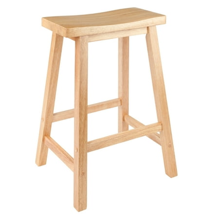 Winsome Satori Saddle Seat Counter Stool, 24", Natural Finish
