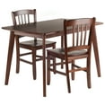 thumbnail image 1 of Winsome Shaye 3-Piece Dining Set, Table & 2 Slat Back Chairs, Walnut Finish, 1 of 8