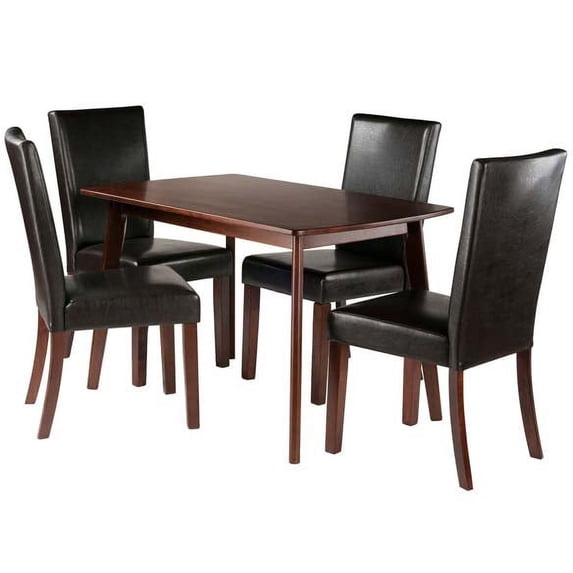 Winsome Wood Shaye 5-Piece Dining Table with Chairs Set, Walnut