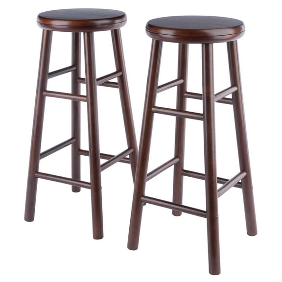 Winsome Wood Shelby 2-Piece Swivel Seat Bar Stools, Walnut Finish