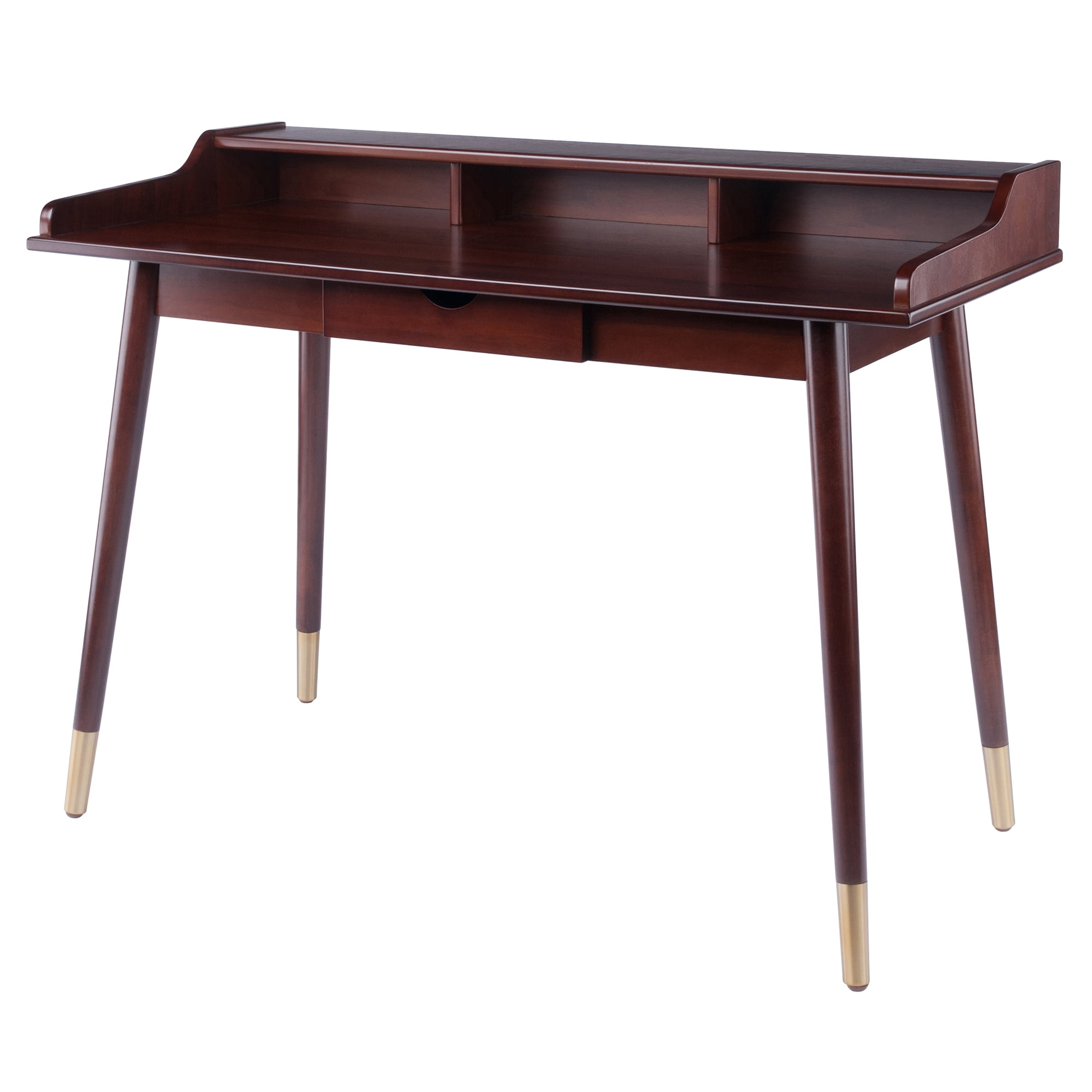 Winsome Walnut 47" Contemporary Writing Desk with Drawer