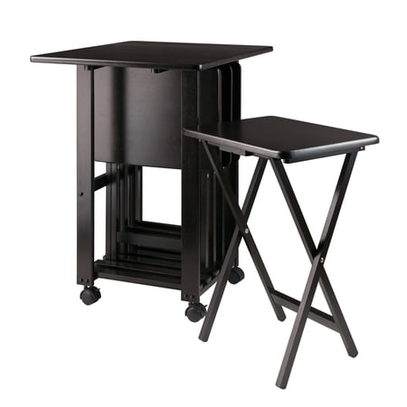 Winsome Wood Sophia 5-Piece Snack TV Table Set, Coffee Finish