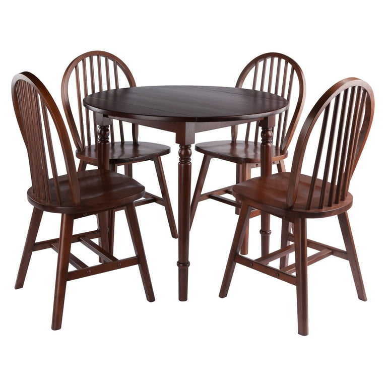 Winsome Sorella 5-Pc Set, Drop Leaf Table with Windsor Chairs