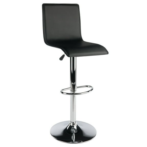 Winsome Wood Spectrum High Back Adjustable Swivel Stool, Black & Chrome Finish