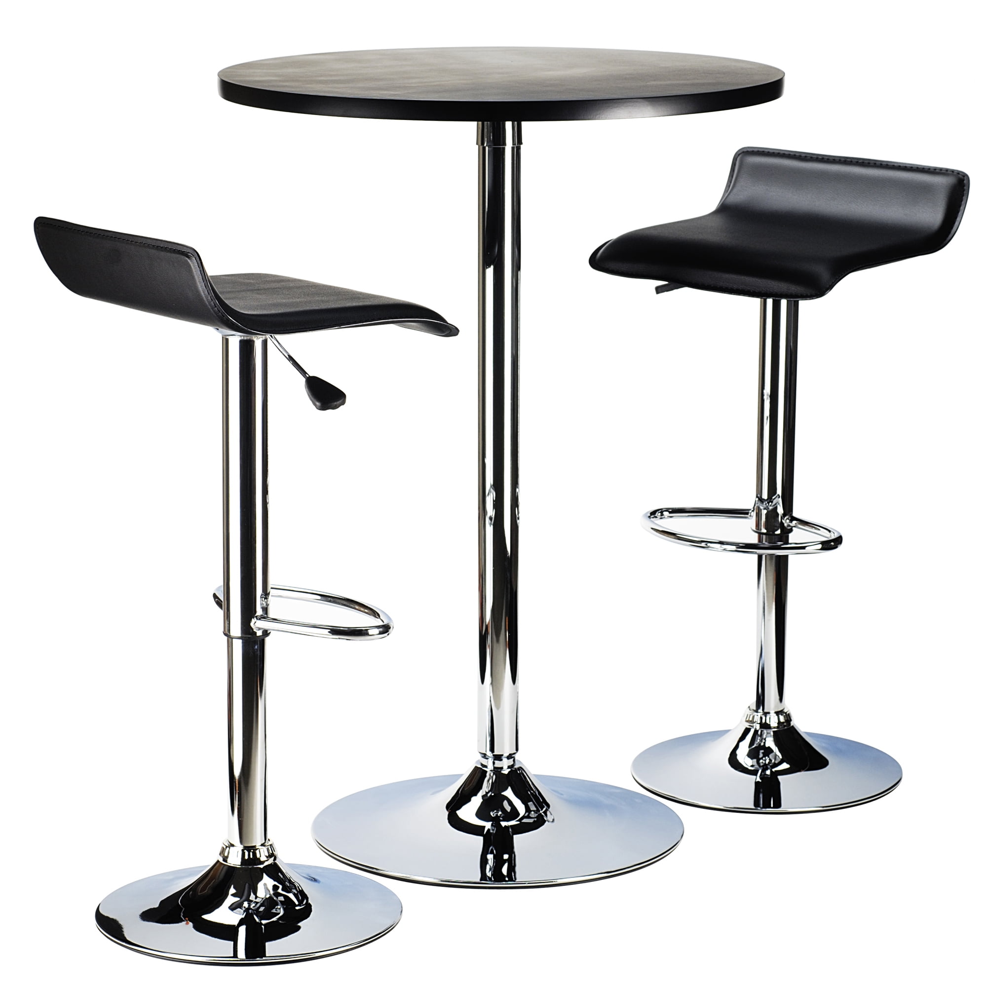 Party Table Stool Winsome Wood Spectrum Pub Table & Stools, 3PC Set, Black & Chrome ...