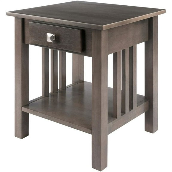 Winsome Wood Stafford End Table, Oyster Gray Finish