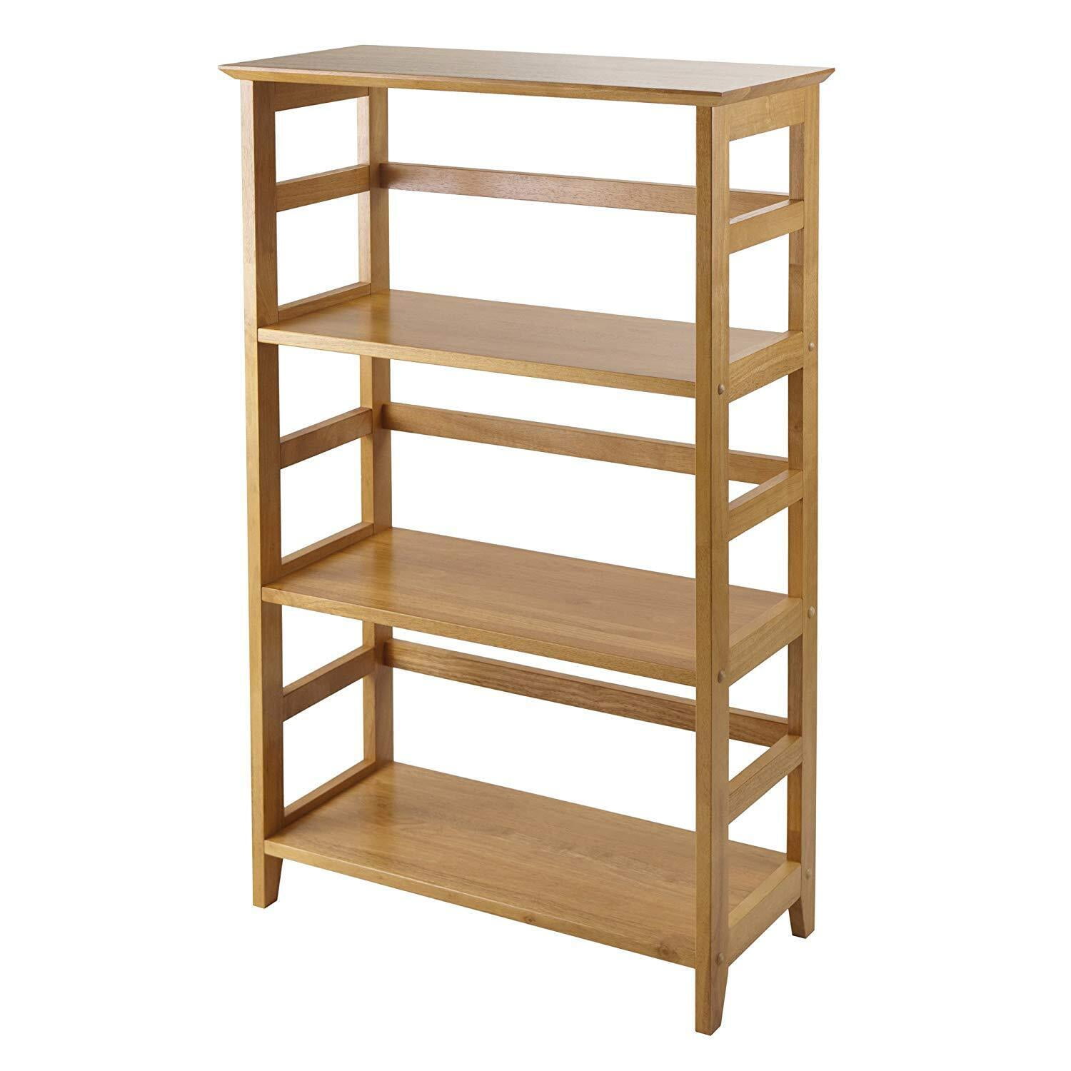 42" Honey Pine Wood 3-Tier Studio Bookshelf