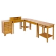 thumbnail image 1 of Contemporary Home Living Set of 5 Studio Honey Wood Home Office Set 42", 1 of 3