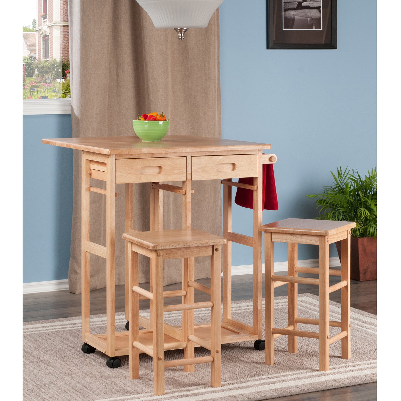 Winsome Wood Suzanne 3 Piece Space Saver Set 2 Tuck away