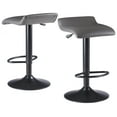 thumbnail image 1 of Winsome Wood Tarah 2-Pc Adjustable Swivel Stool Set, Black & Slate Gray Finish, 1 of 10