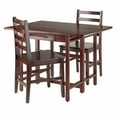thumbnail image 1 of Winsome Wood Taylor 3-Pc Drop Leaf Dining Table with 2 Ladder Back Chairs, Walnut, 1 of 18