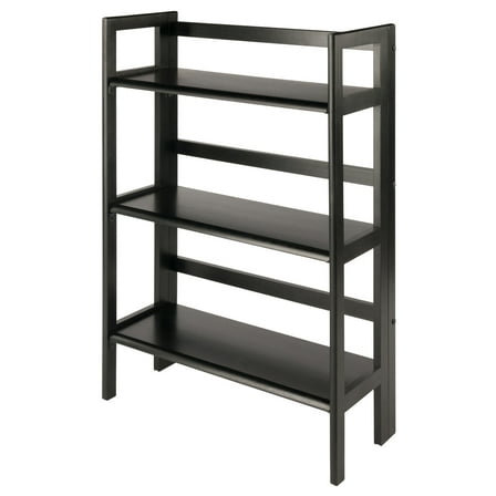 Winsome Wood Terry 3-Tier Foldable Shelf, Stackable, Black Finish