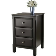 Winsome Timmy 3-Drawer Nightstand, Black Finish