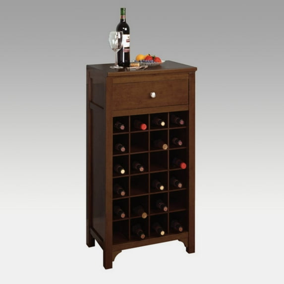 Winsome Wood Transitional Antique Walnut Composite Wood Wine Cabinet 94638