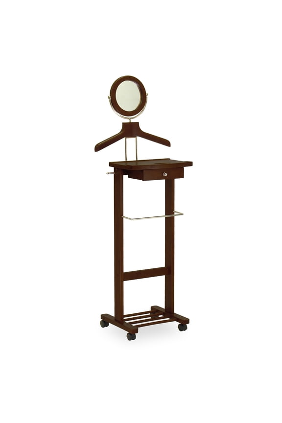 Vanity Valet Stand, Walnut Finish