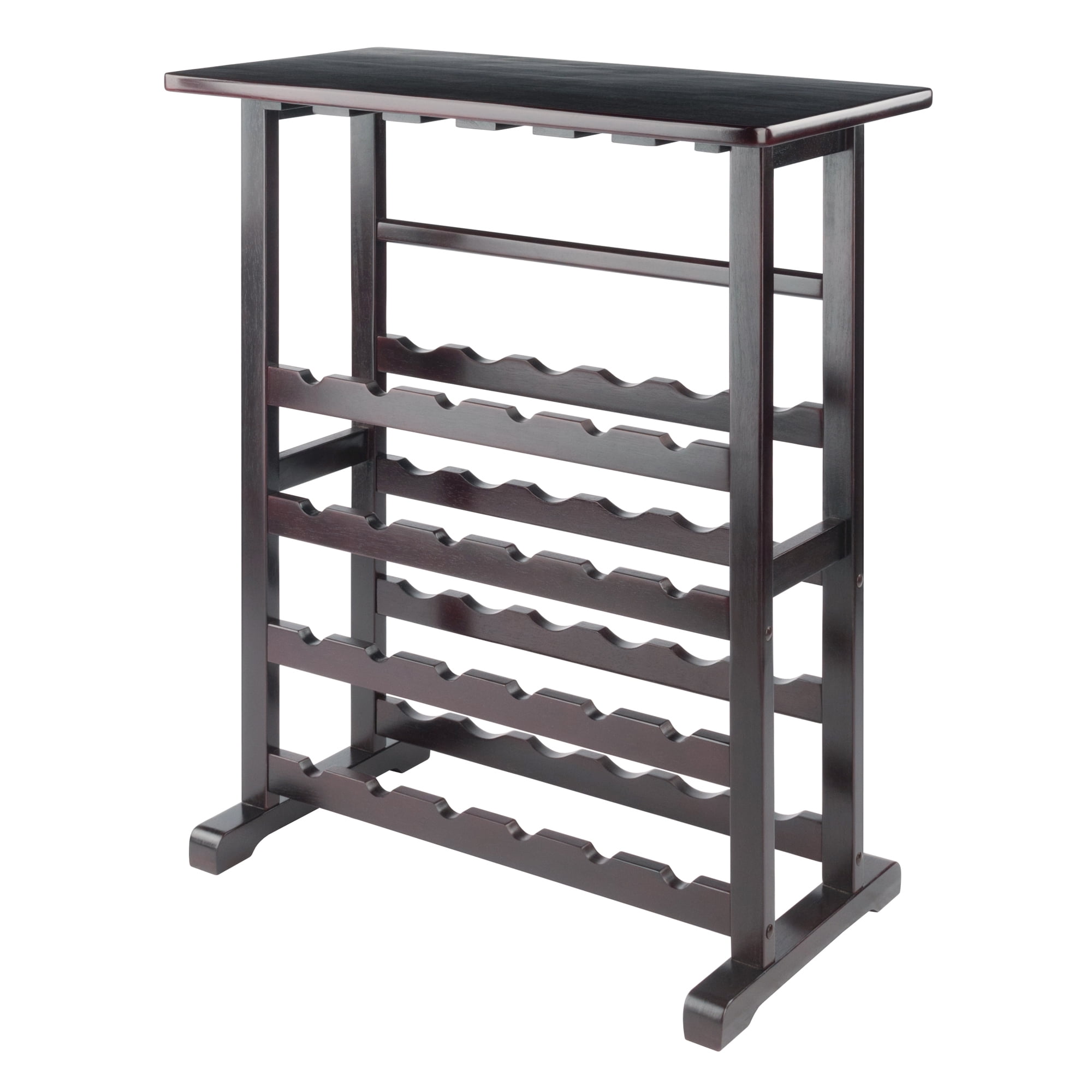 Vinny Espresso Solid Wood 24-Bottle Wine Rack