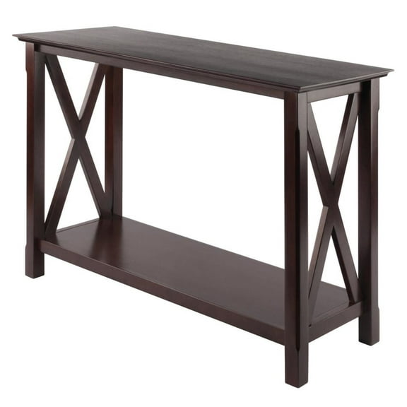 Winsome Xola X-Panel Console Table, Cappuccino Finish