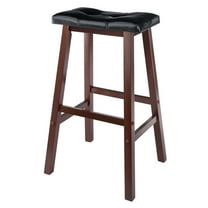 Winsome Wooden Tall Mona Faux Leather Cushion Saddle Seat and Chair Stool