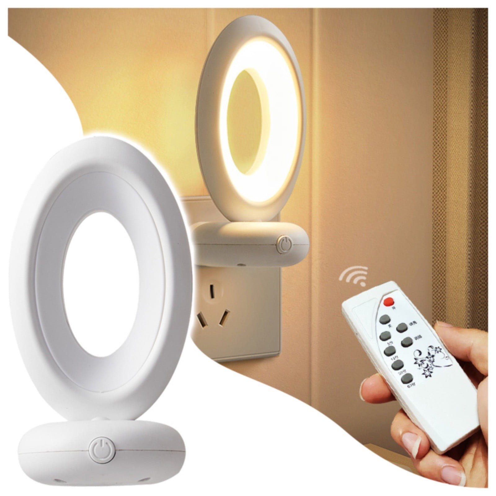 Winsopee Night Lights,Dimmable Night Light Plug In Led Night Light With Remote Control Timable