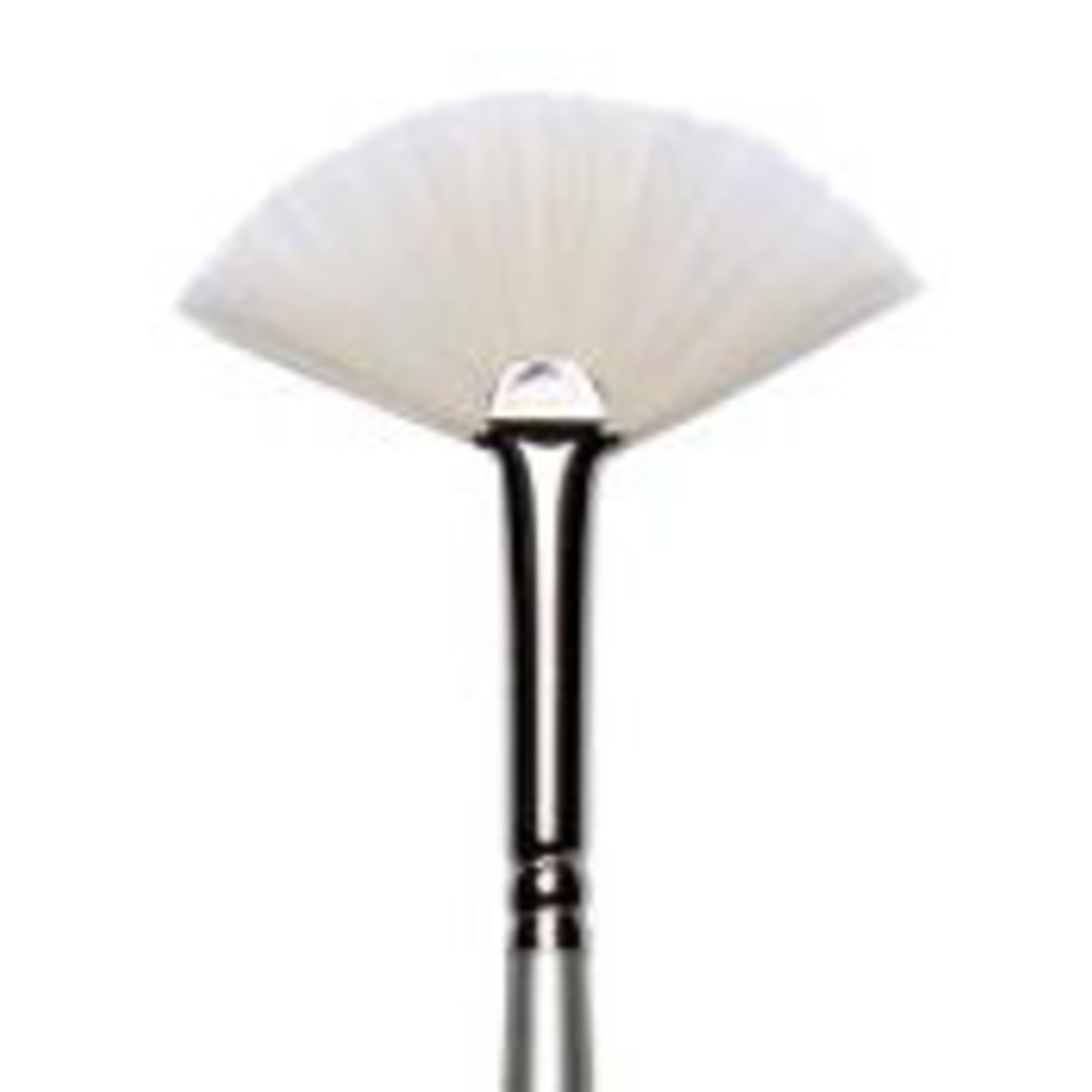 Silver Long Handle Synthetic Fiber Fan Paint Brush, Size 1