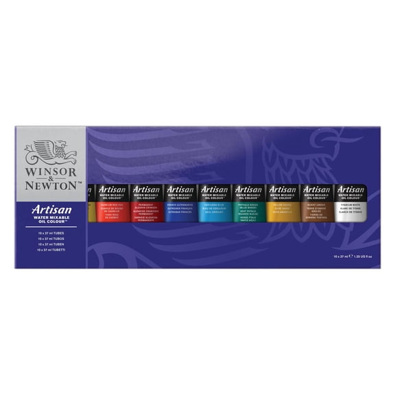 Winsor & Newton Artisan Water-Mixable Oil Color Set, Assorted Colors, Set of 10