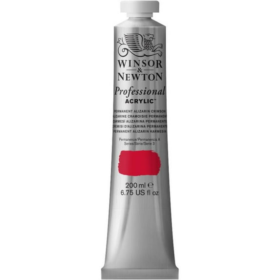 Winsor & Newton Artists' Acrylic Color, 200ml Tube, Permanent Alizarin Crimson