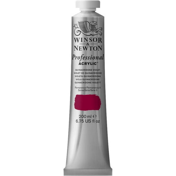 Winsor & Newton Artists' Acrylic Color, 200ml Tube, Quinacridone Violet