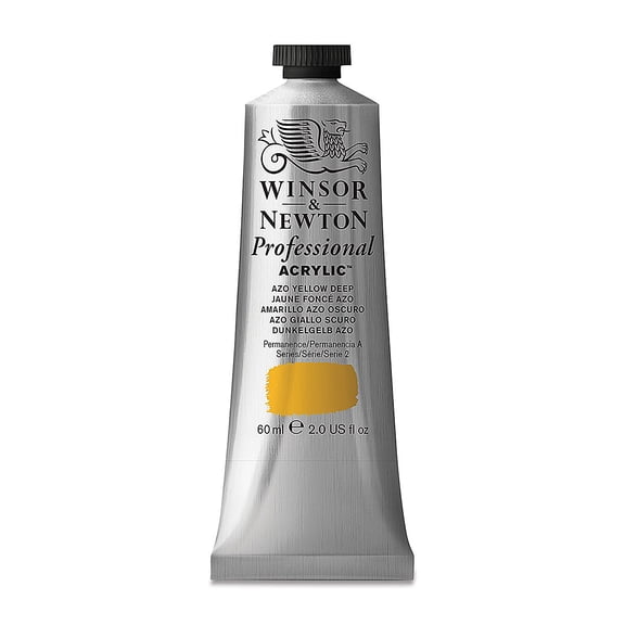 Winsor & Newton Artists' Acrylic Color, 60ml Tube, Azo Yellow Deep