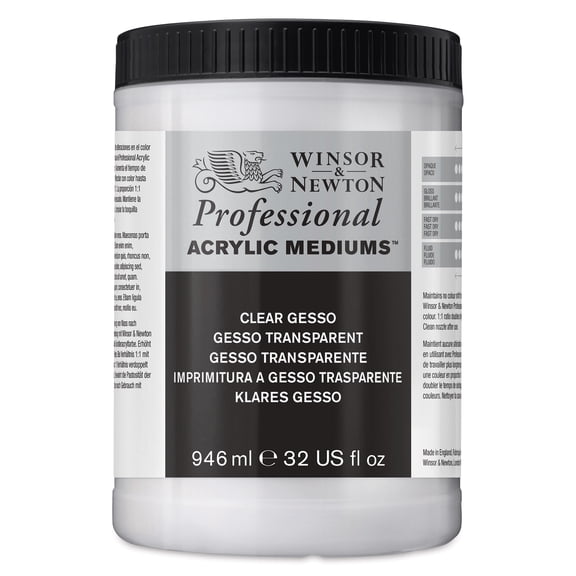 Winsor & Newton Artists' Acrylic Gesso, 946ml Jar, Clear