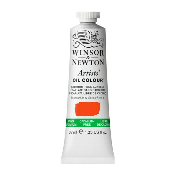 Winsor & Newton Artists' Oil Color 37ml Cadmium-Free Scarlet Gloss Art Paints & Pigment Powders