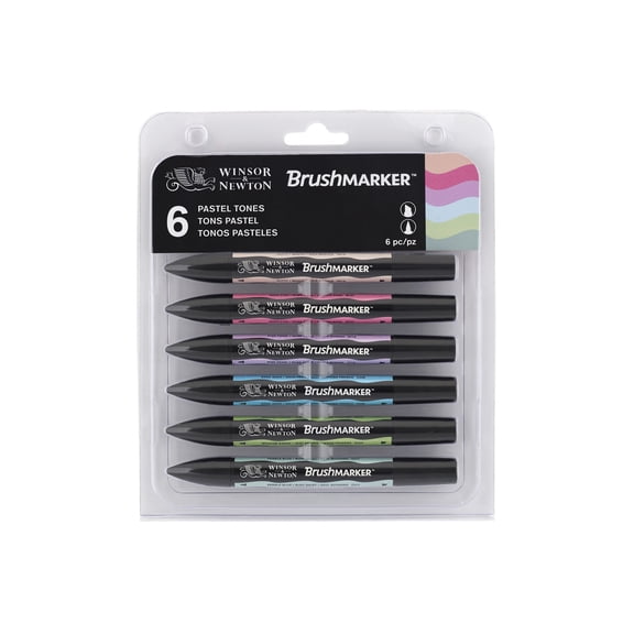 Winsor & Newton Promarker™ Brush, Pastel Tones, Set of 6