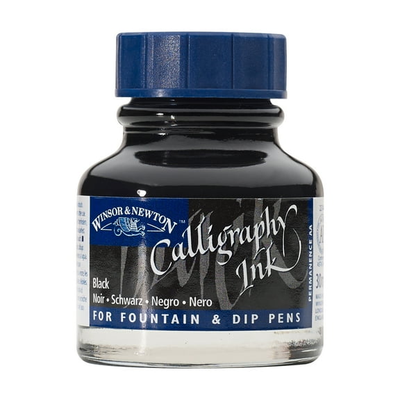 Winsor & Newton Calligraphy, Fountain, Dip, Technical Pen & Airbrush Ink, Black