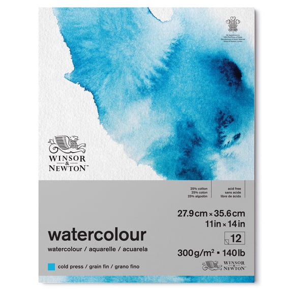 Winsor & Newton Classic Watercolor Paper Pad, 11" x 14", Cold-Press, 12 Sheets