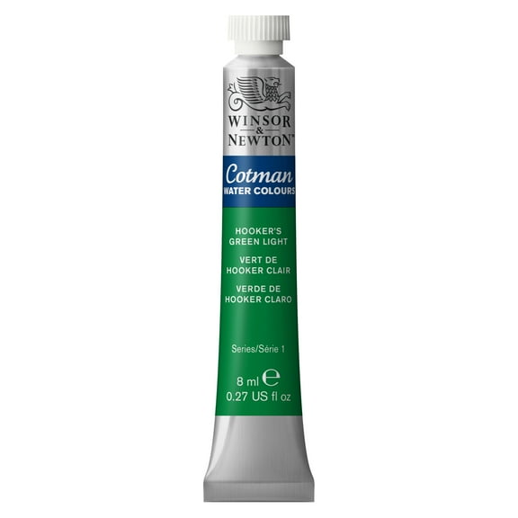 Winsor & Newton Cotman Watercolor, 8ml Tube, Hookers Green Light