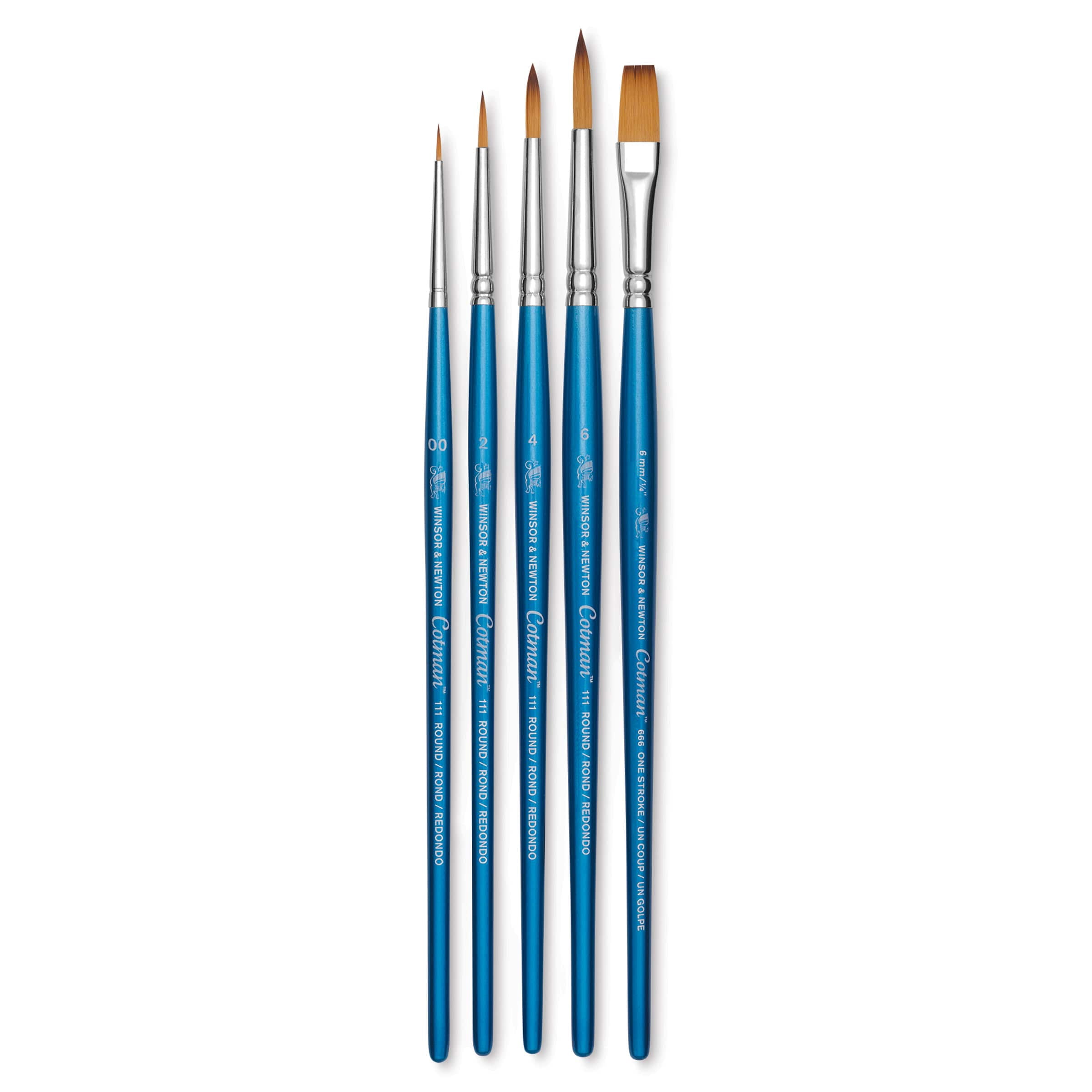 Winsor & Newton Cotman Watercolor Brushes Pack, Short Handle, Set of 5