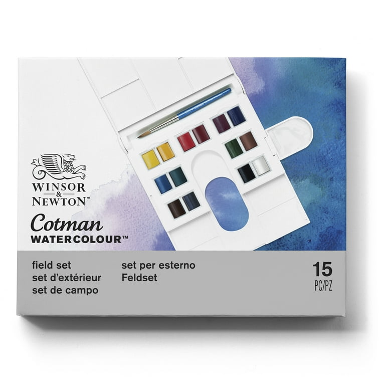 Winsor & Newton Cotman Watercolour Half Pan Field Paint Set 15pc