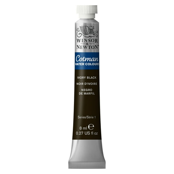 Winsor & Newton Cotman Watercolor Paint: Ivory Black, 8mL