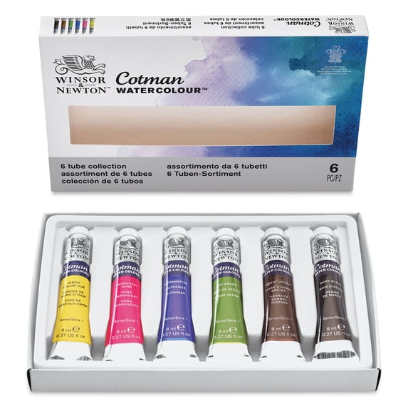 Winsor & Newton Cotman Watercolor Tube Set, 6-Color Set