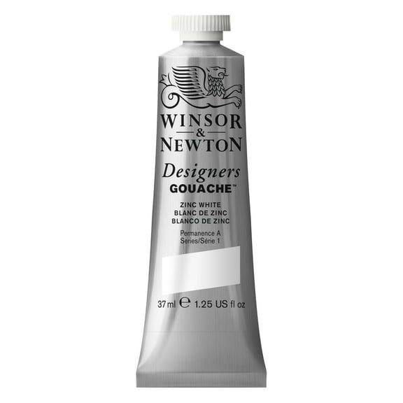 Winsor & Newton Designers Gouache Color, 37ml Tube, Zinc White