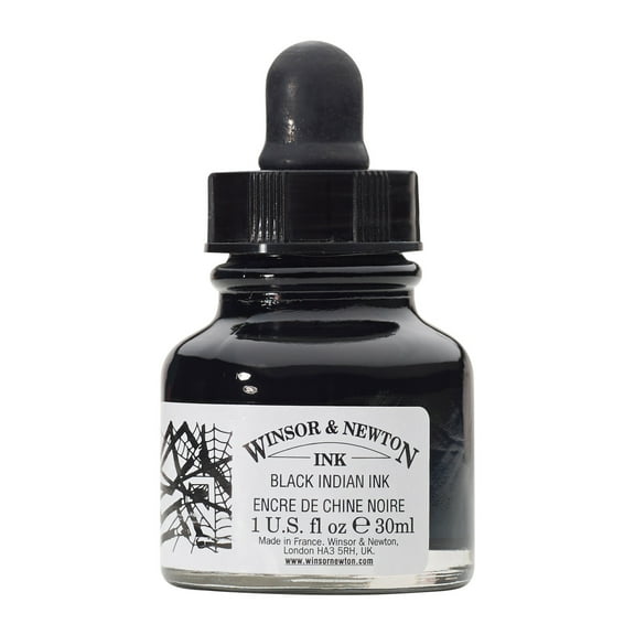 Winsor & Newton Drawing Ink, 1 oz., Black Indian