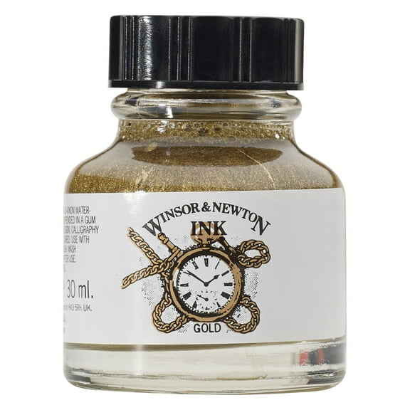 Winsor & Newton Drawing Ink, 1 oz. Bottle, Gold