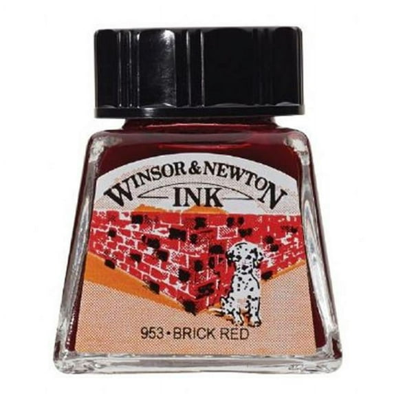 Winsor & Newton Drawing Ink, .5 oz. Bottle, Brick Red