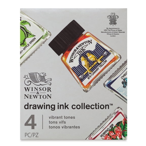 Winsor & Newton Drawing Ink - Vibrant Tones, Set of 4