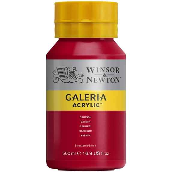 Winsor & Newton Galeria Acrylic, 500ml Squeeze Bottle, Crimson