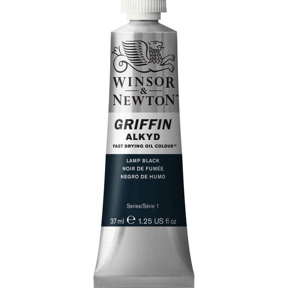 Winsor & Newton Griffin Alkyd Fast-Drying Oil Paint, 37ml, Lamp Black