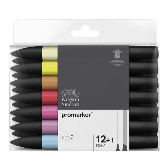 Winsor & Newton Promarker, Essential Colors #2, Set of 12+1