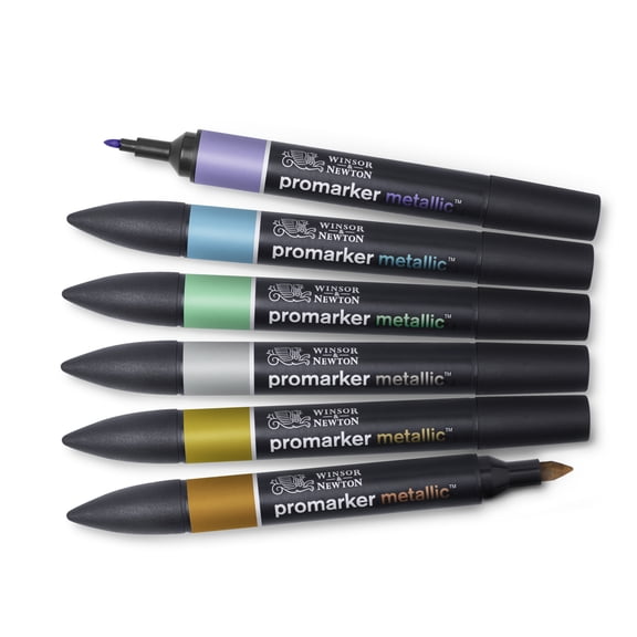 Winsor & Newton ProMarker Set, 6-Marker Metallic Set