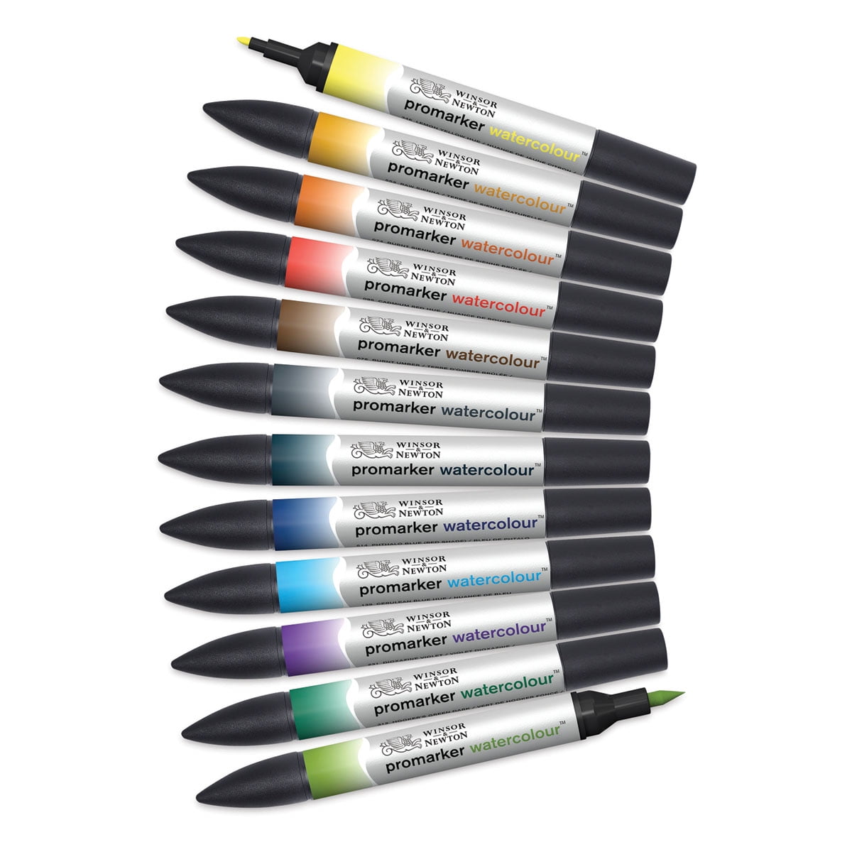 Winsor & Newton ProMarker Watercolor Marker Set, 12-Colors, Landscape Tones