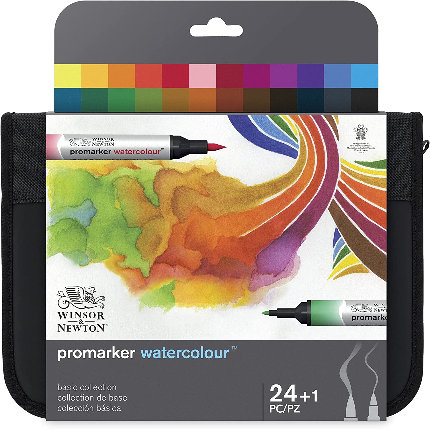 Winsor Newton ProMarker Watercolor Marker Set, 24-Color Basic