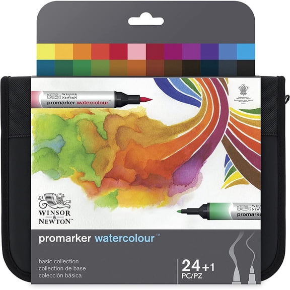 Winsor & Newton Promarker Watercolor, Basic Collection, Set of 24